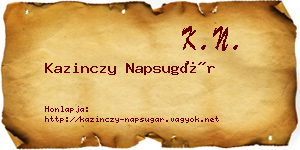 Kazinczy Napsugár névjegykártya